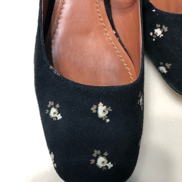 Coach black Ankle Strap Pump With Prairie Print floral chunky heel - Picture 5 of 16